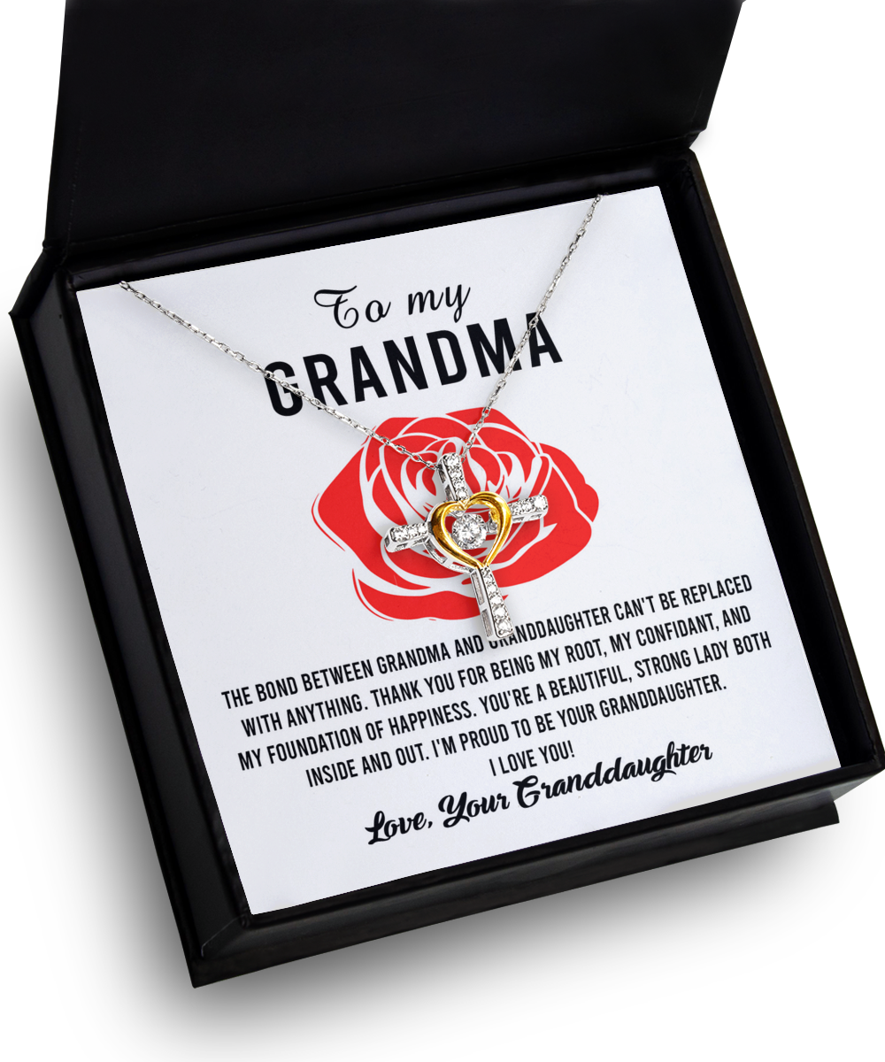 Grandma-Strong Lady - Heart Cross Necklace