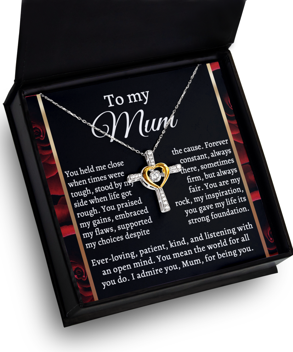 Mom-By My Side-GB Cross Necklace