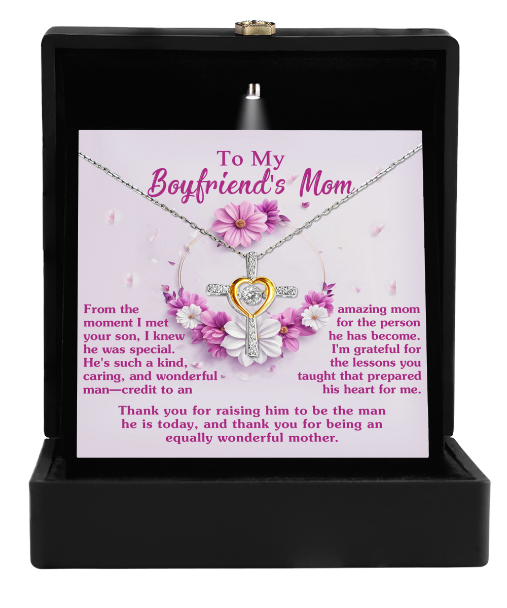 Boyfriend's Mom-Wonderful Mother - Heart Cross Necklace