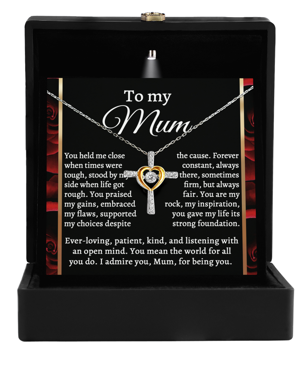 Mom-By My Side-GB Cross Necklace