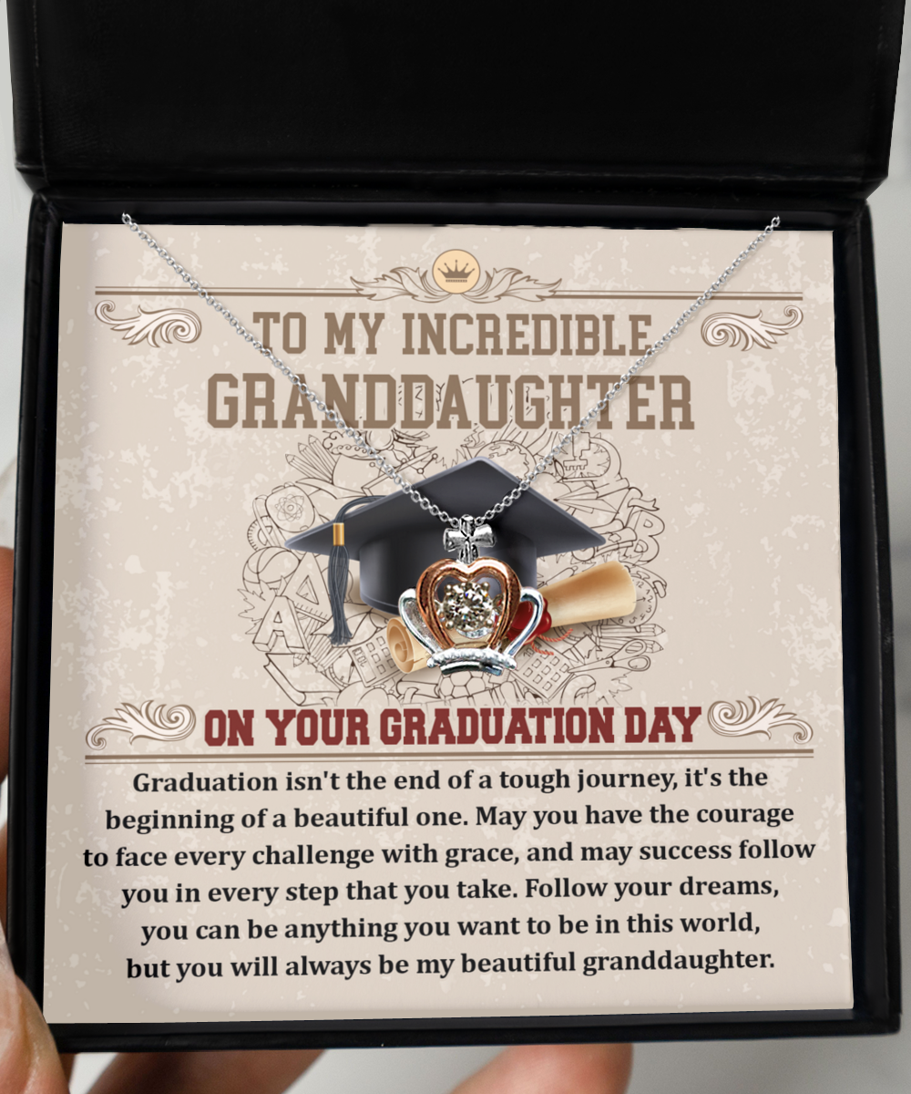 Granddaughter-Your Graduation Day - Crown Pendent Necklace