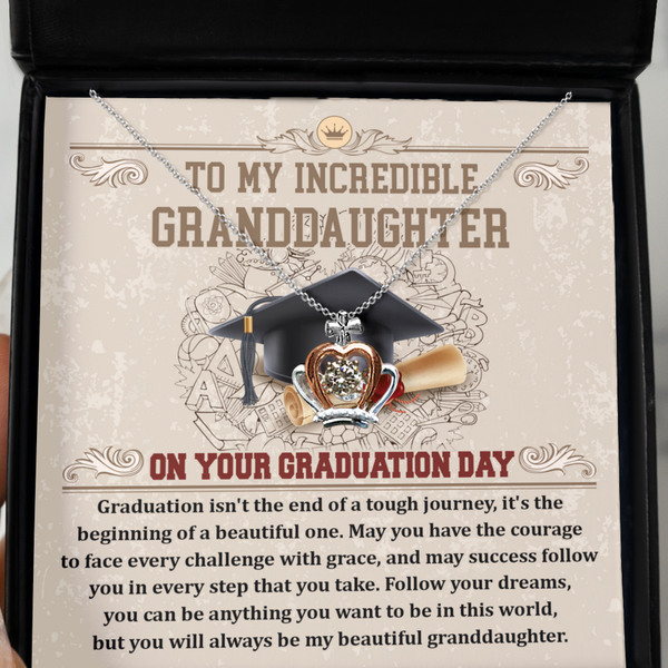 Granddaughter-Your Graduation Day - Crown Pendent Necklace