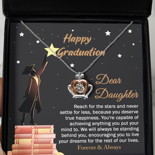Daughter-Happy Graduation2 - Crown Pendant Necklace