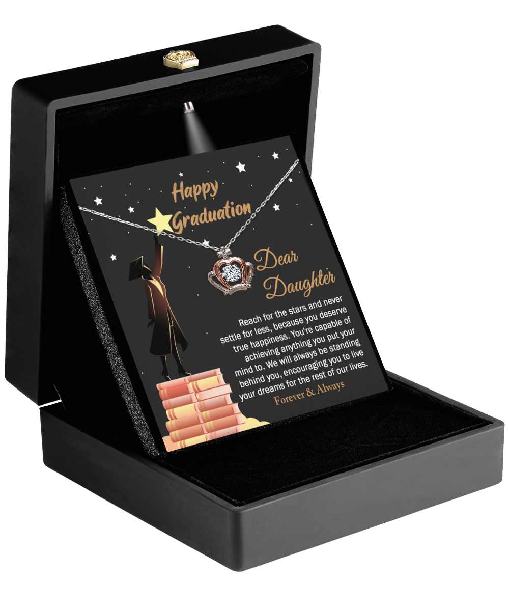 Daughter-Happy Graduation2 - Crown Pendant Necklace