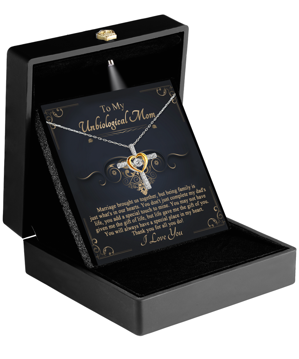 Unbiological Mom-In Our Hearts - Cross Dancing Necklace