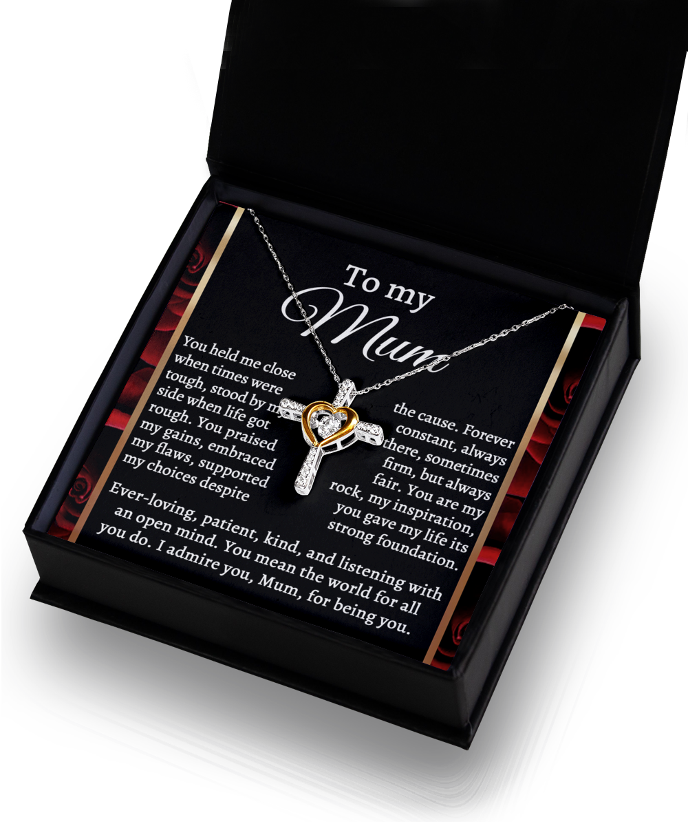Mom-By My Side-GB Cross Necklace