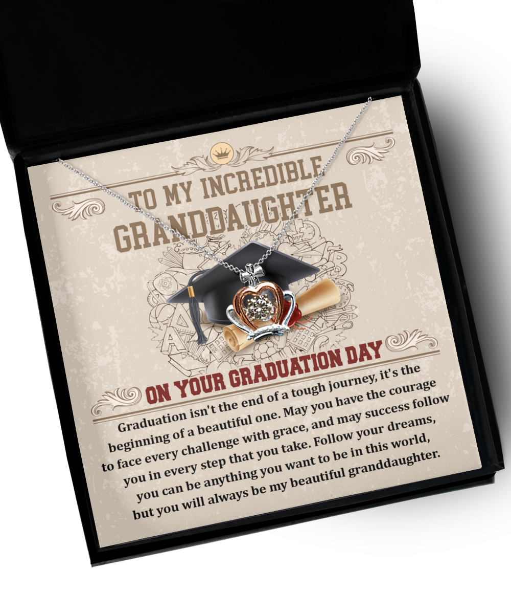 Granddaughter-Your Graduation Day - Crown Pendent Necklace