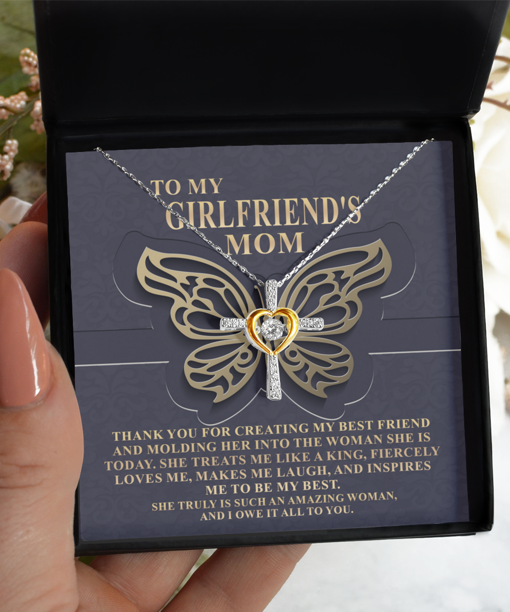 Girlfriend's Mom-Be My Best - Heart Cross Necklace