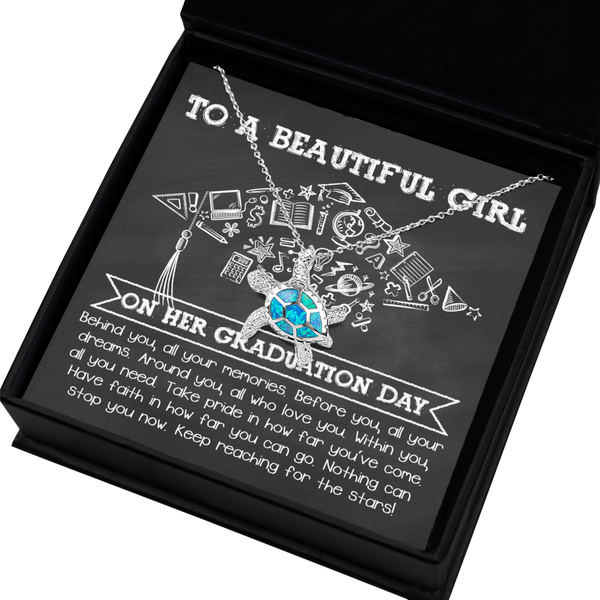 Happy Graduation-All Your Dreams - Opal Turtle Necklace