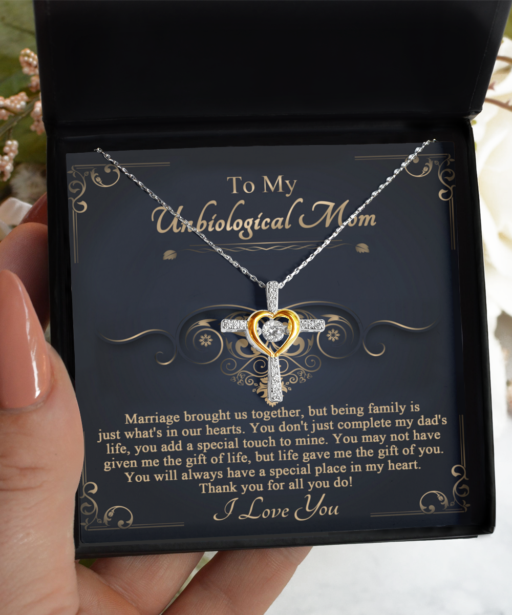 Unbiological Mom-In Our Hearts - Cross Dancing Necklace
