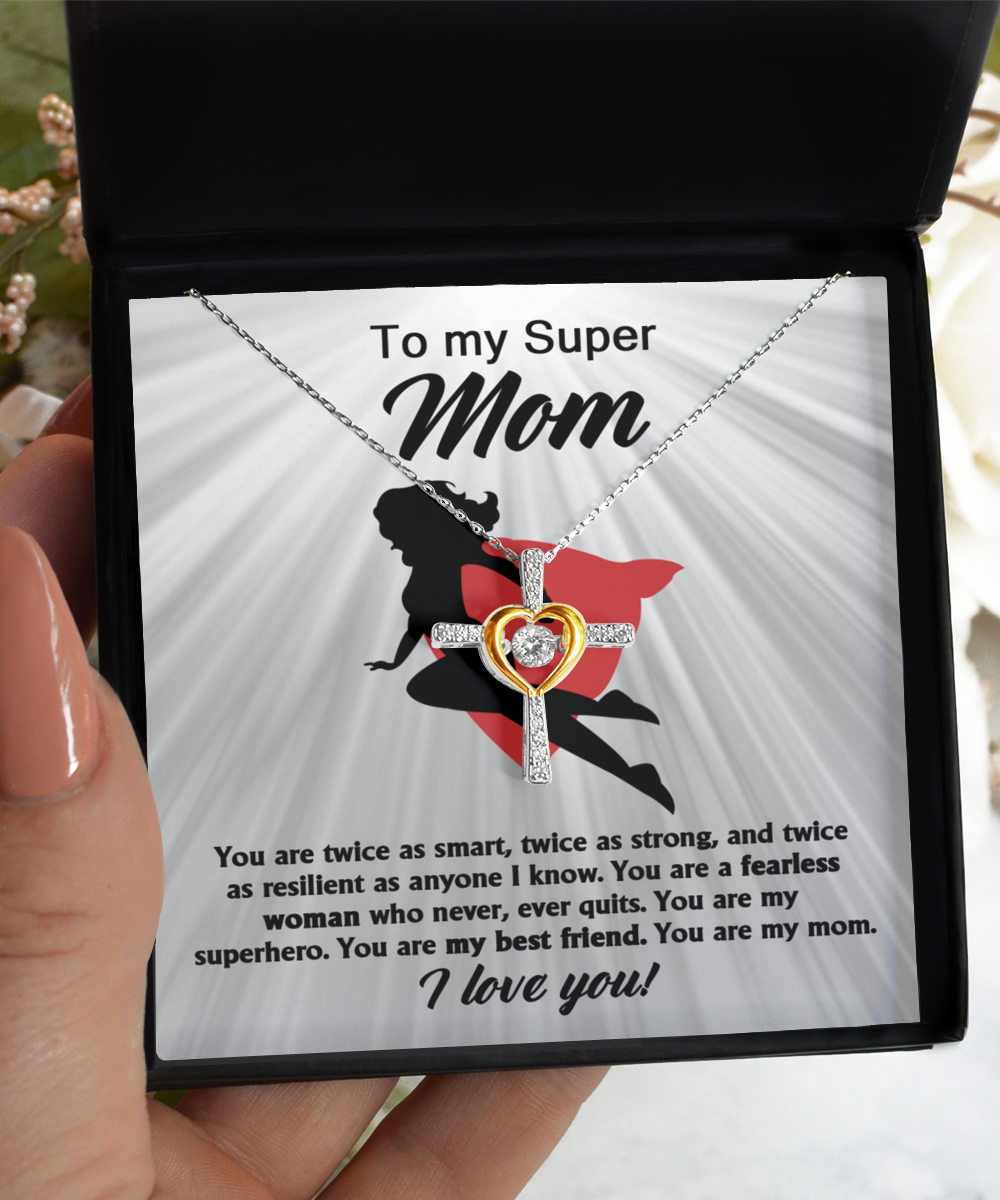 Mom-A Fearless Woman-GB - Cross Necklace