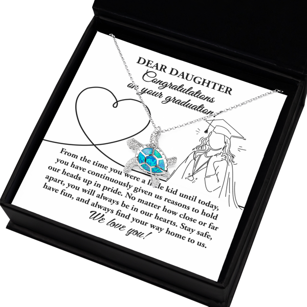 Daughter-Your Graduation - Opal Turtle Necklace