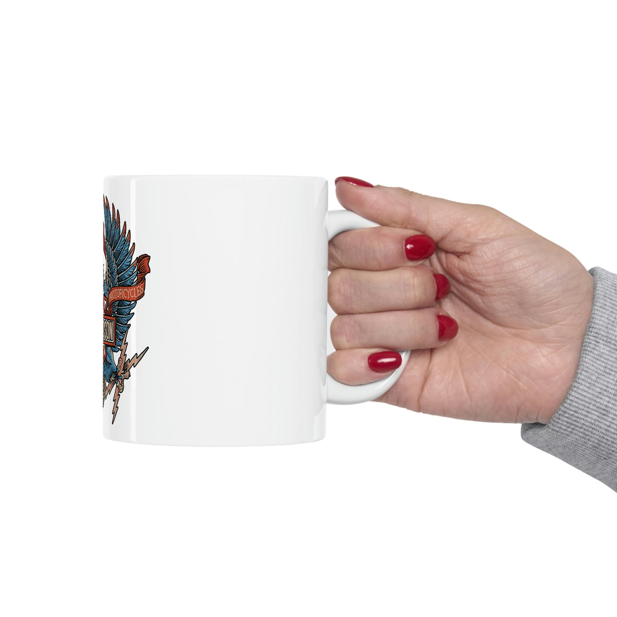 Harley Davidson Color Eagle - Ceramic Mug 11oz - White