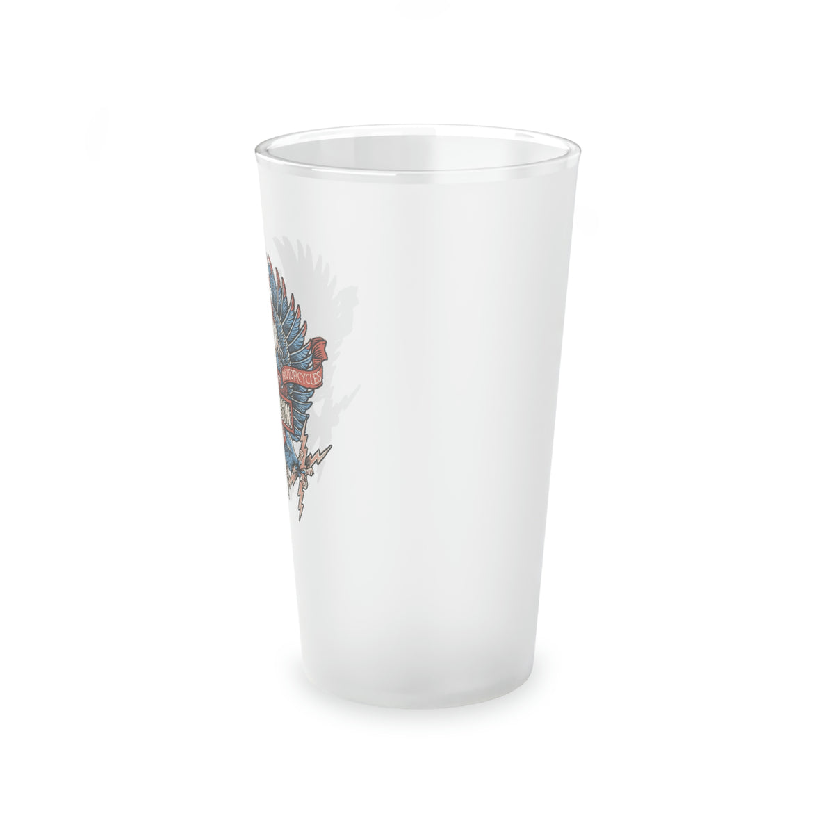 Harley Davidson Color Eagle - Frosted Pint Glass, 16oz