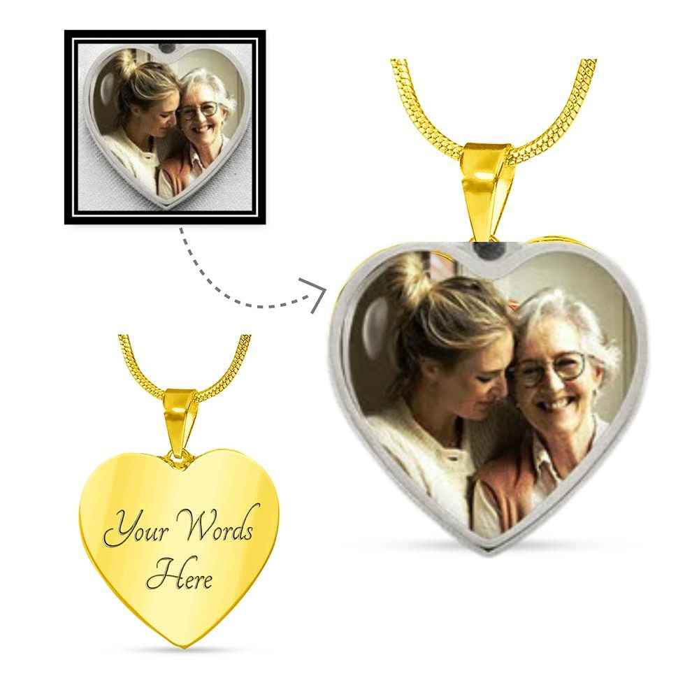 Remember Mom with a photo charm - blk