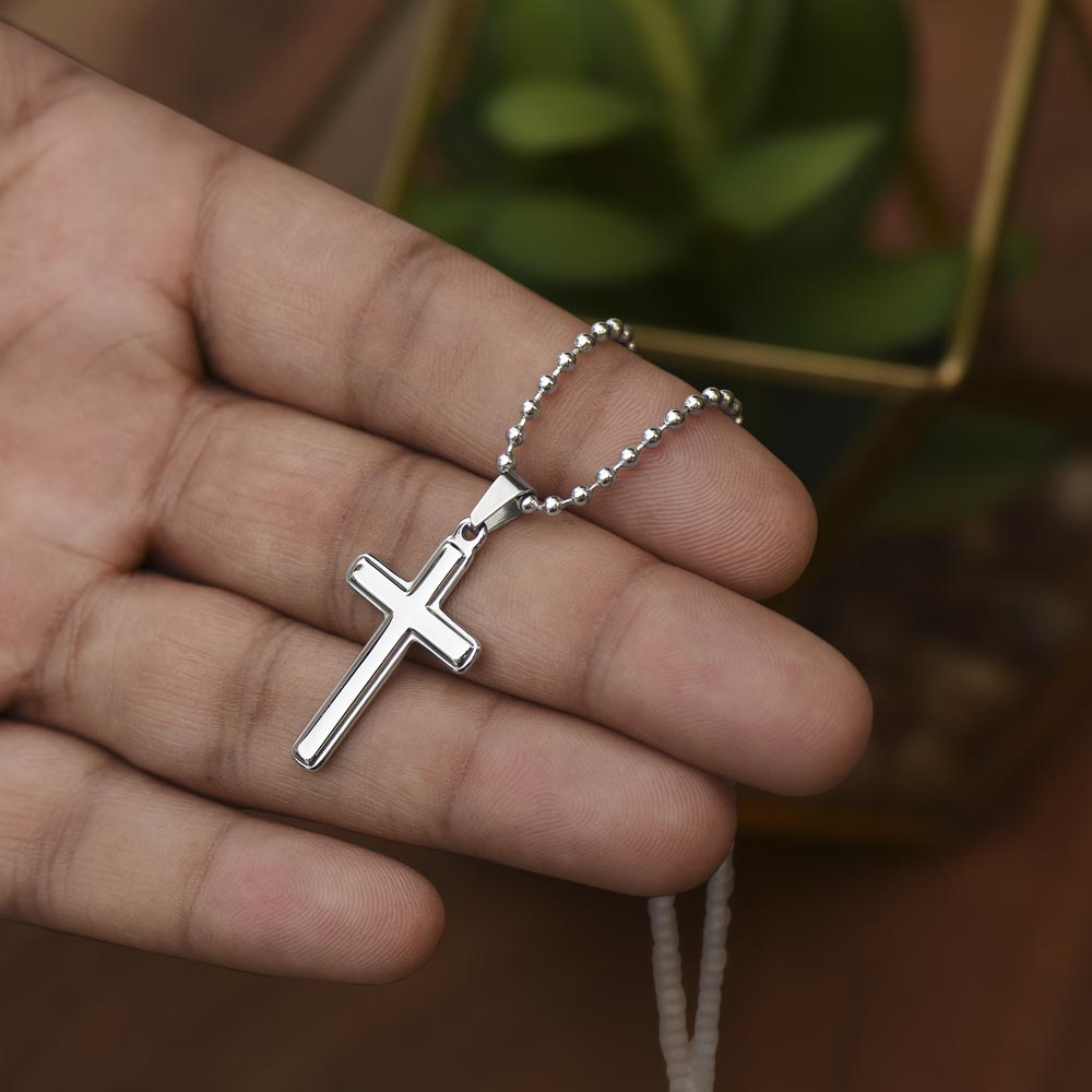 To my Son - Personalized Cross Necklace