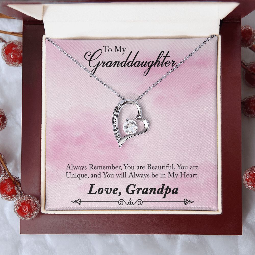 To my Granddaughter - Forever love mecklace