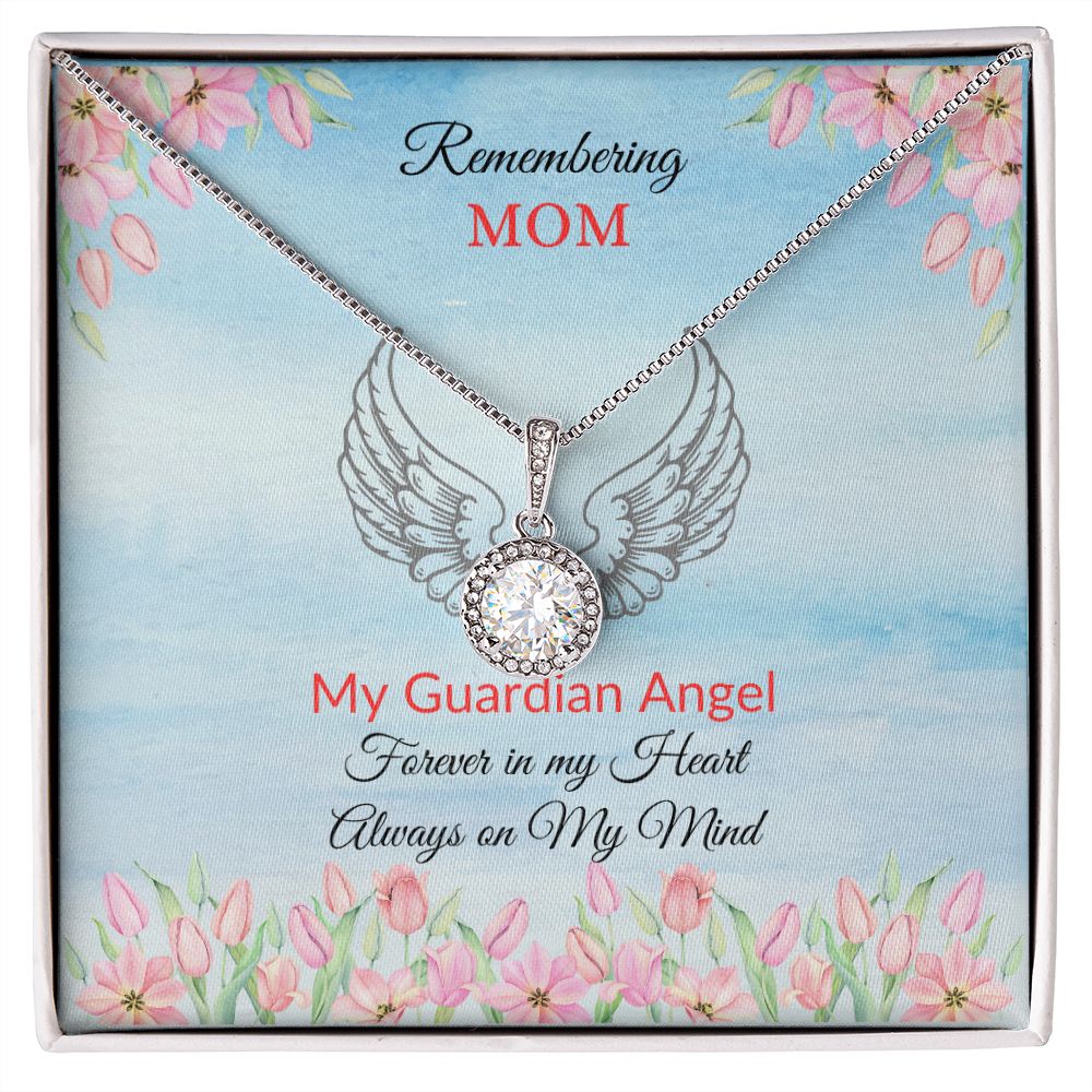 Remembering Mom - Guardian Angel - Eternal Hope Necklace - Blue