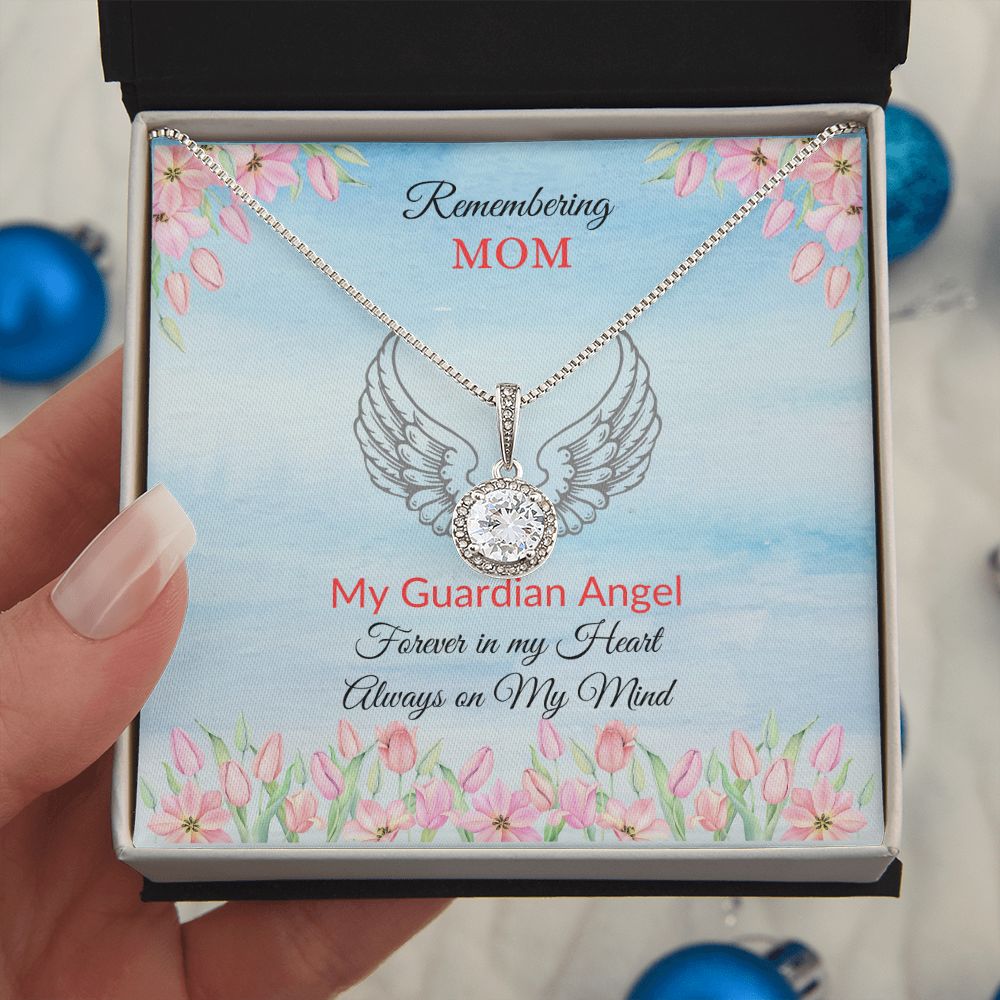Remembering Mom - Guardian Angel - Eternal Hope Necklace - Blue