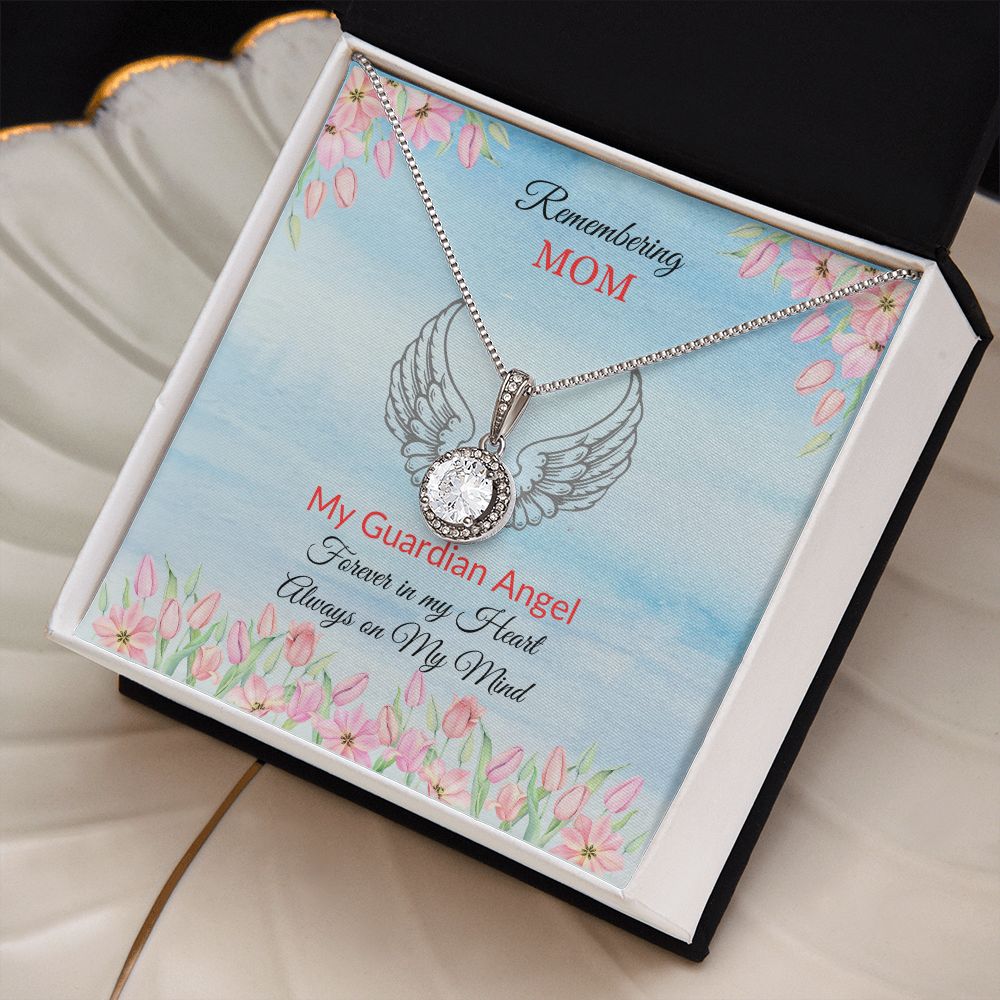Remembering Mom - Guardian Angel - Eternal Hope Necklace - Blue