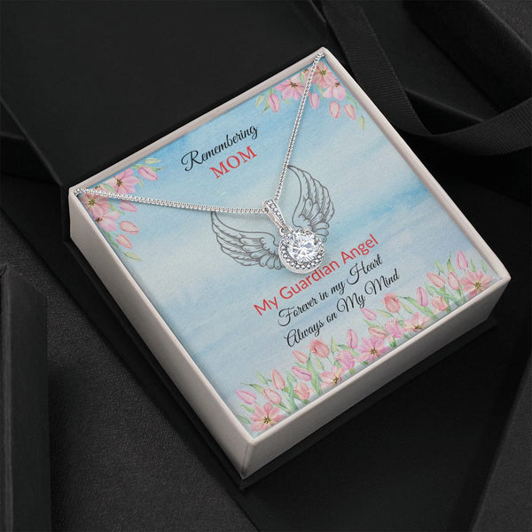 Remembering Mom - Guardian Angel - Eternal Hope Necklace - Blue