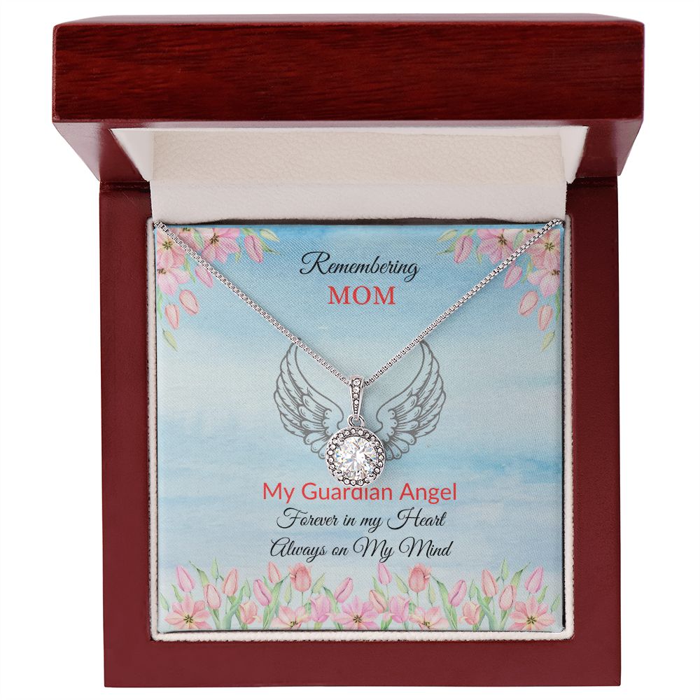 Remembering Mom - Guardian Angel - Eternal Hope Necklace - Blue