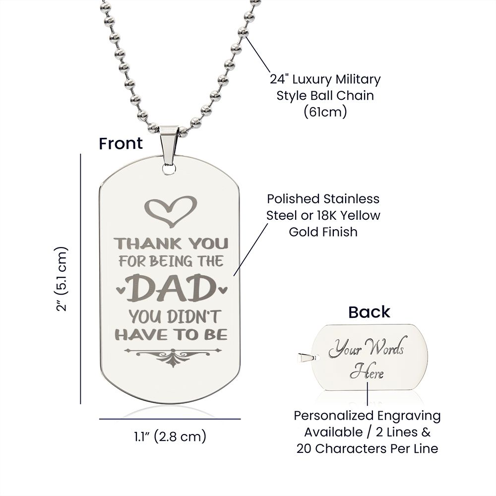 To Dad - Thank You - custom engraving