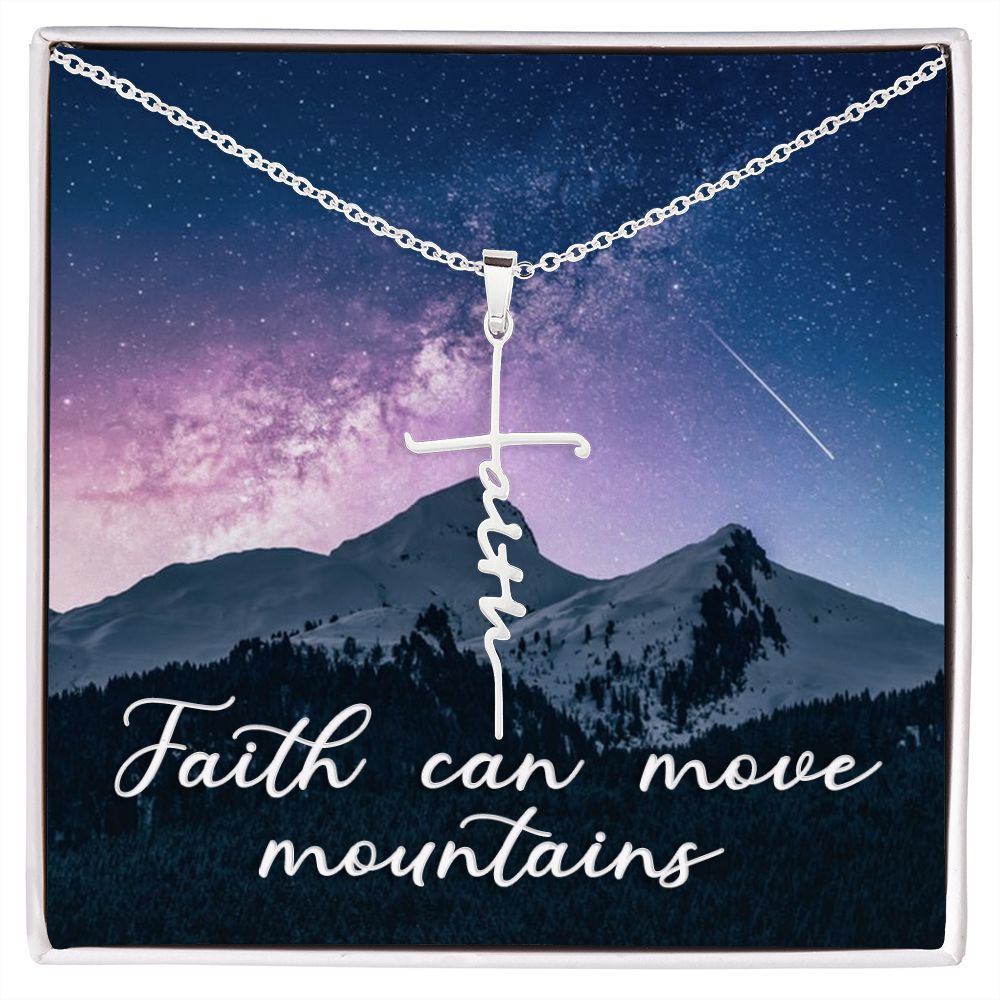 Faith Cross Necklace - Faith can move mountains