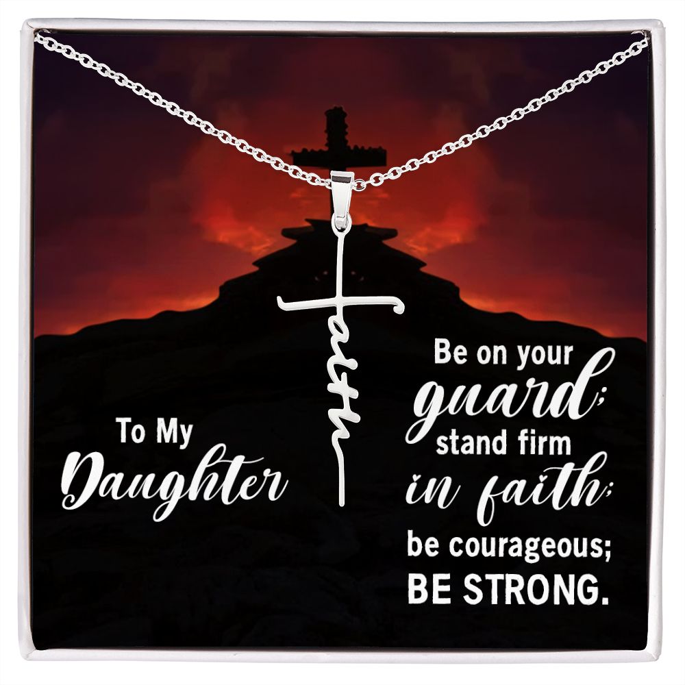 Faith Cross Necklace - Be Strong