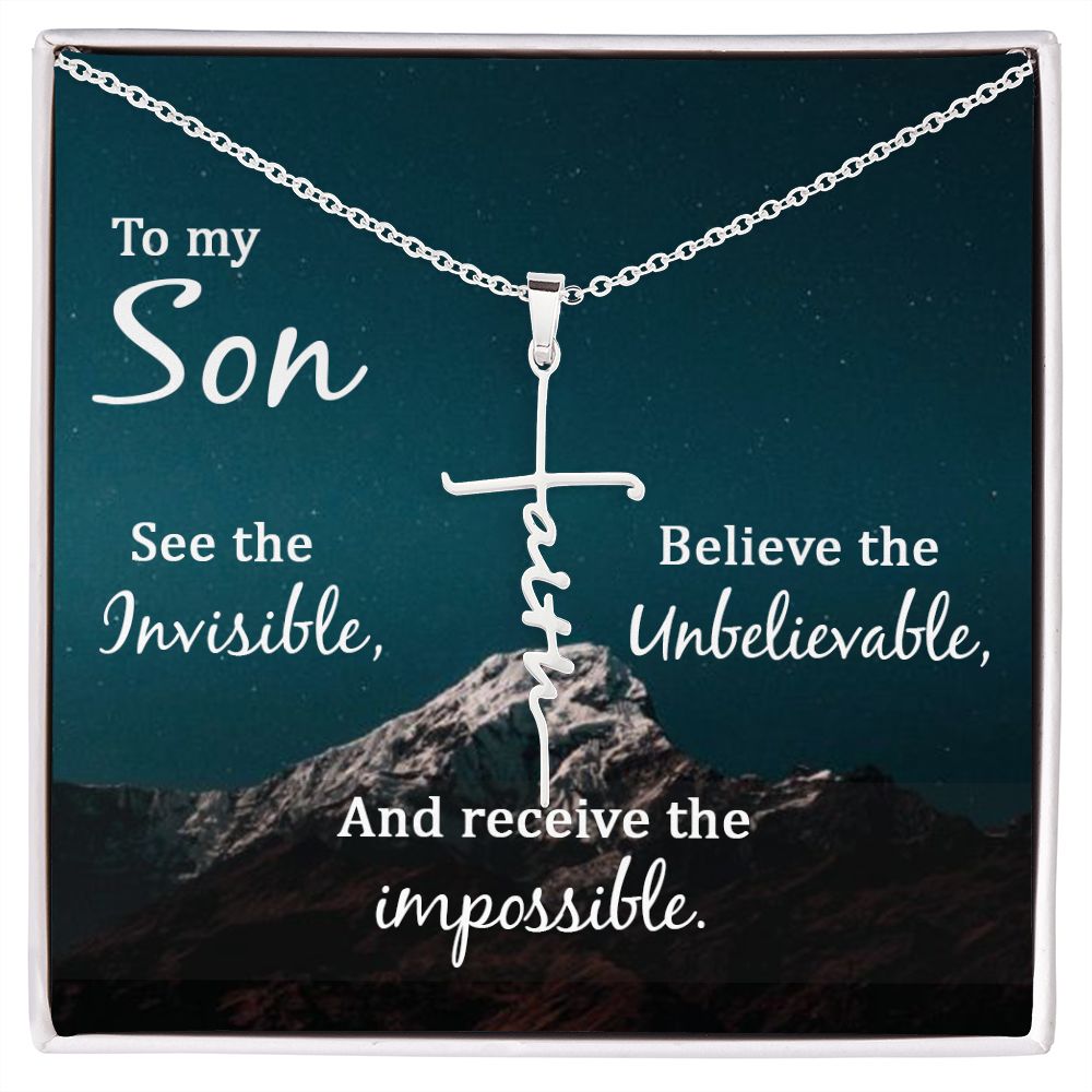 Faith Cross Necklace - to my Son
