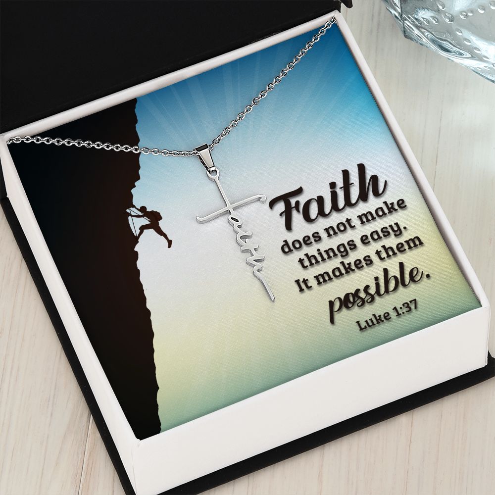 Faith Cross Necklace - makes it possible