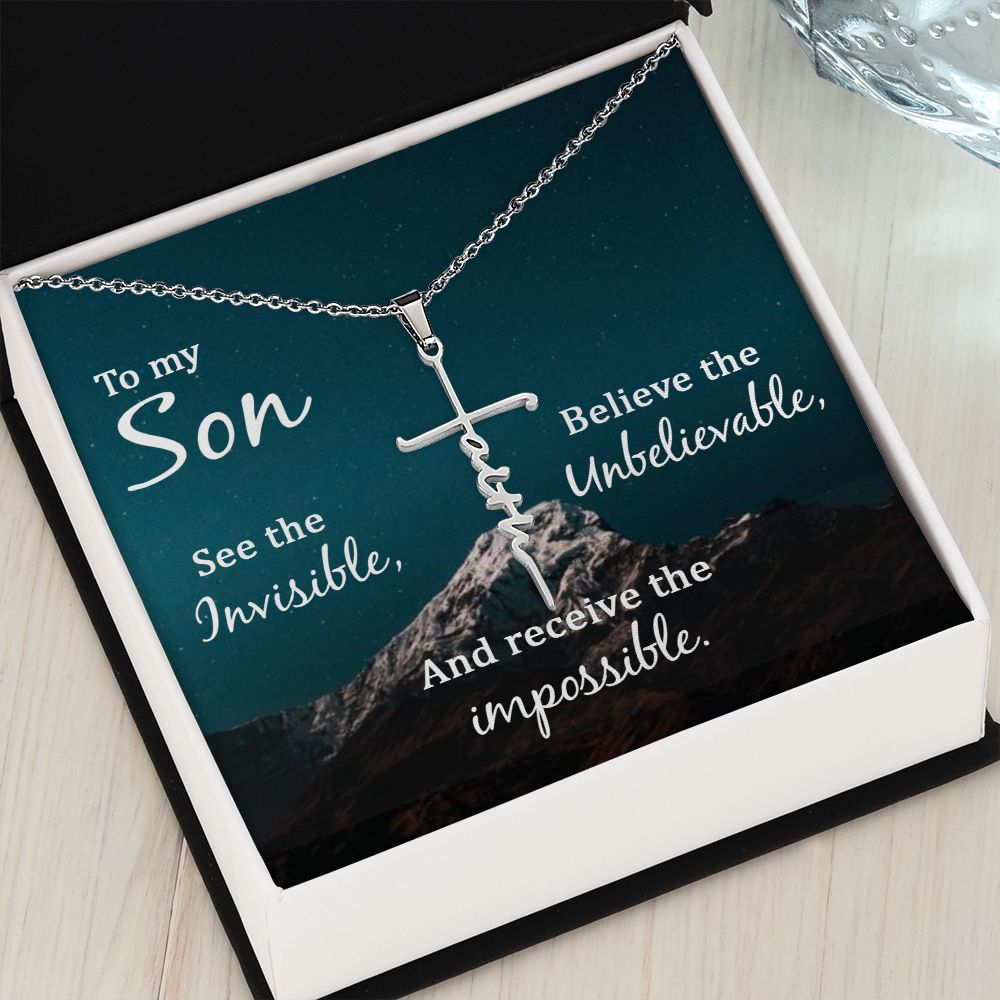 Faith Cross Necklace - to my Son