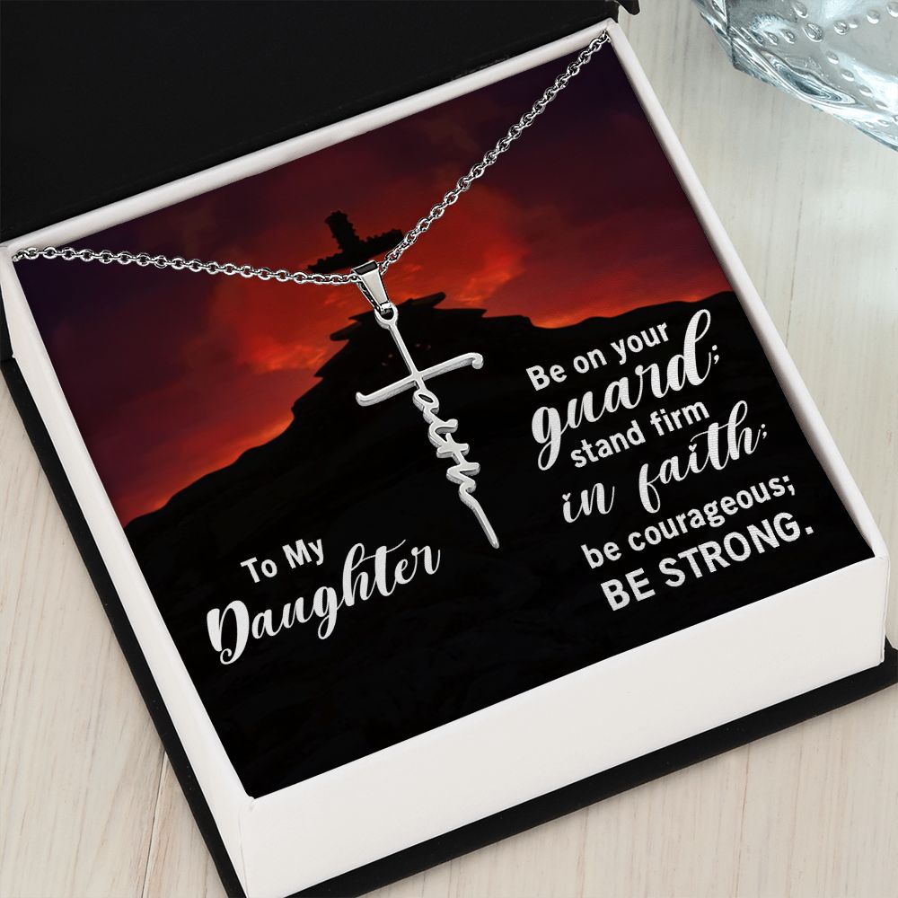 Faith Cross Necklace - Be Strong