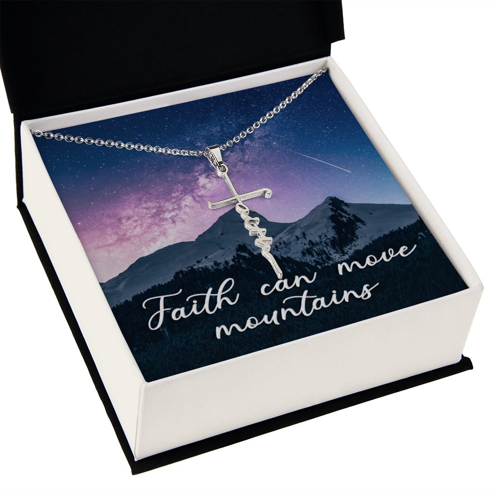 Faith Cross Necklace - Faith can move mountains