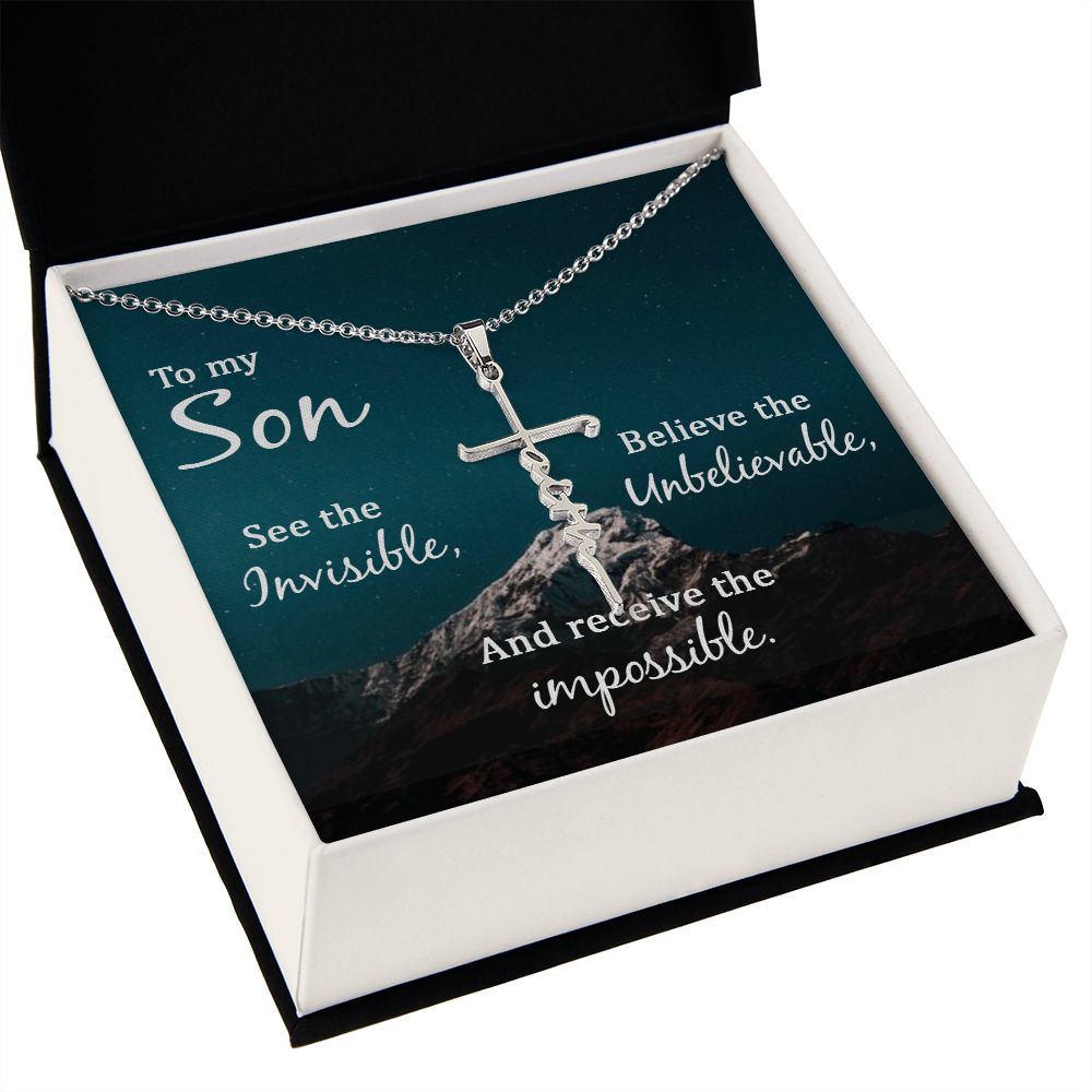 Faith Cross Necklace - to my Son