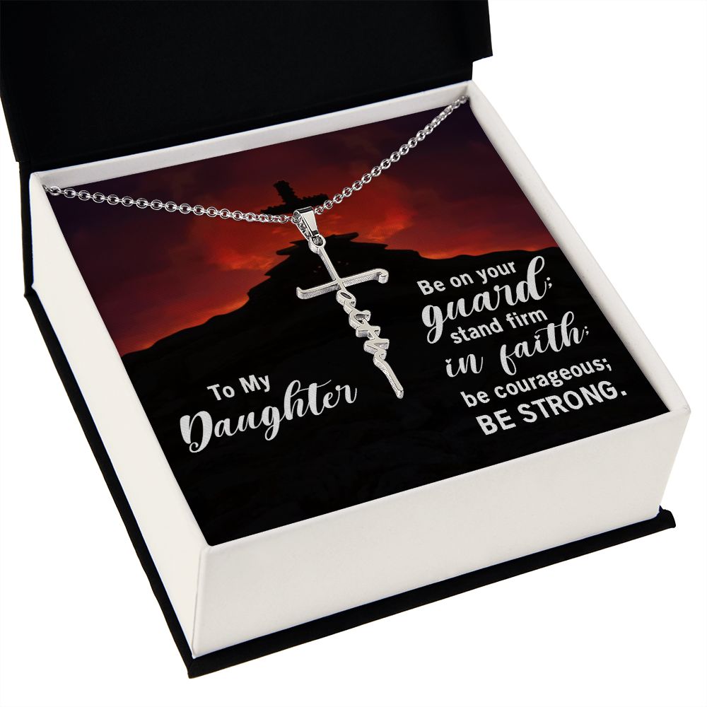 Faith Cross Necklace - Be Strong