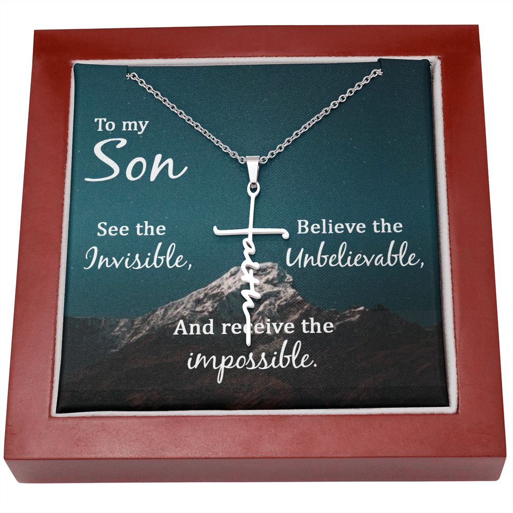 Faith Cross Necklace - to my Son