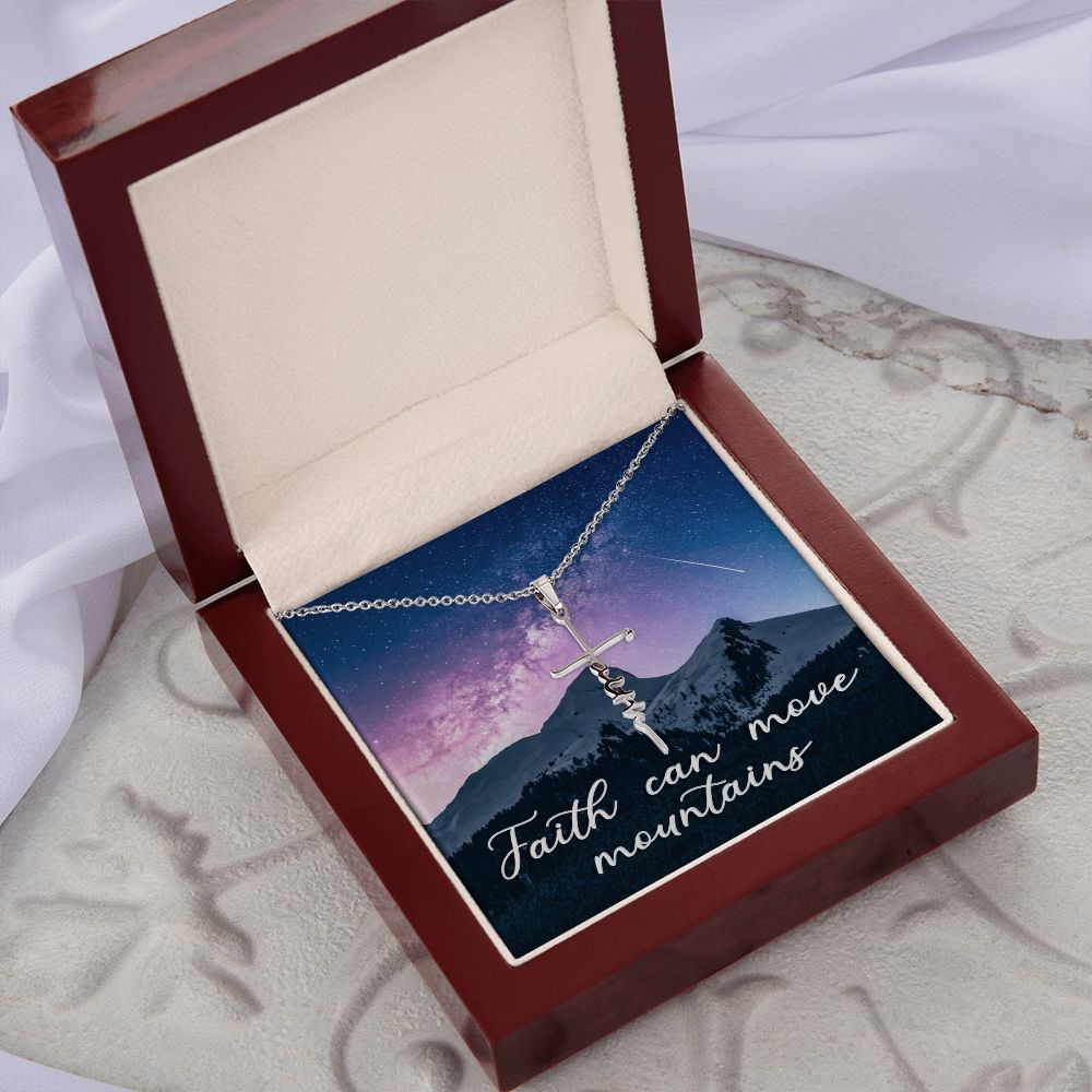 Faith Cross Necklace - Faith can move mountains