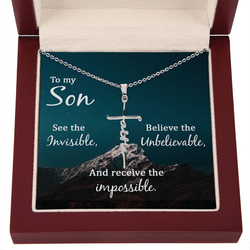 Faith Cross Necklace - to my Son