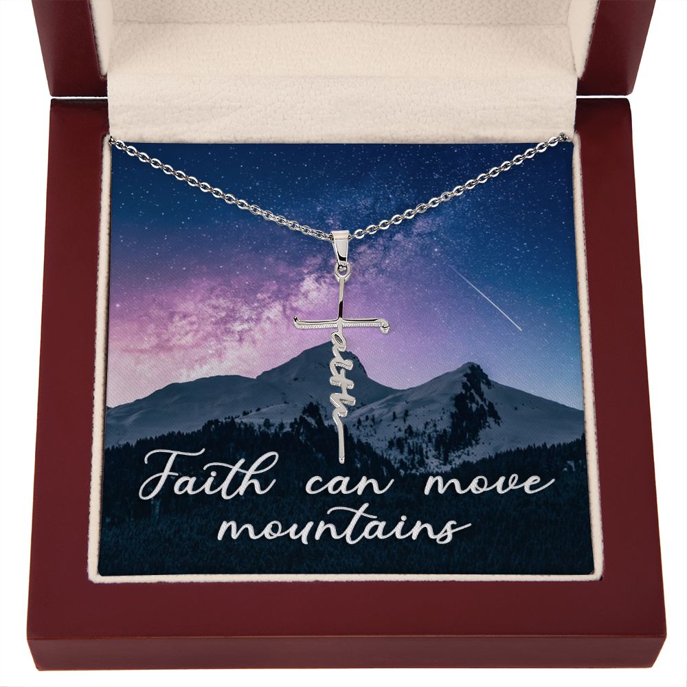 Faith Cross Necklace - Faith can move mountains
