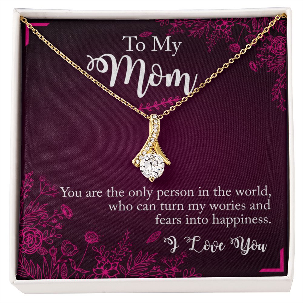 Alluring to my Mom necklace with ribbon shaped pendant