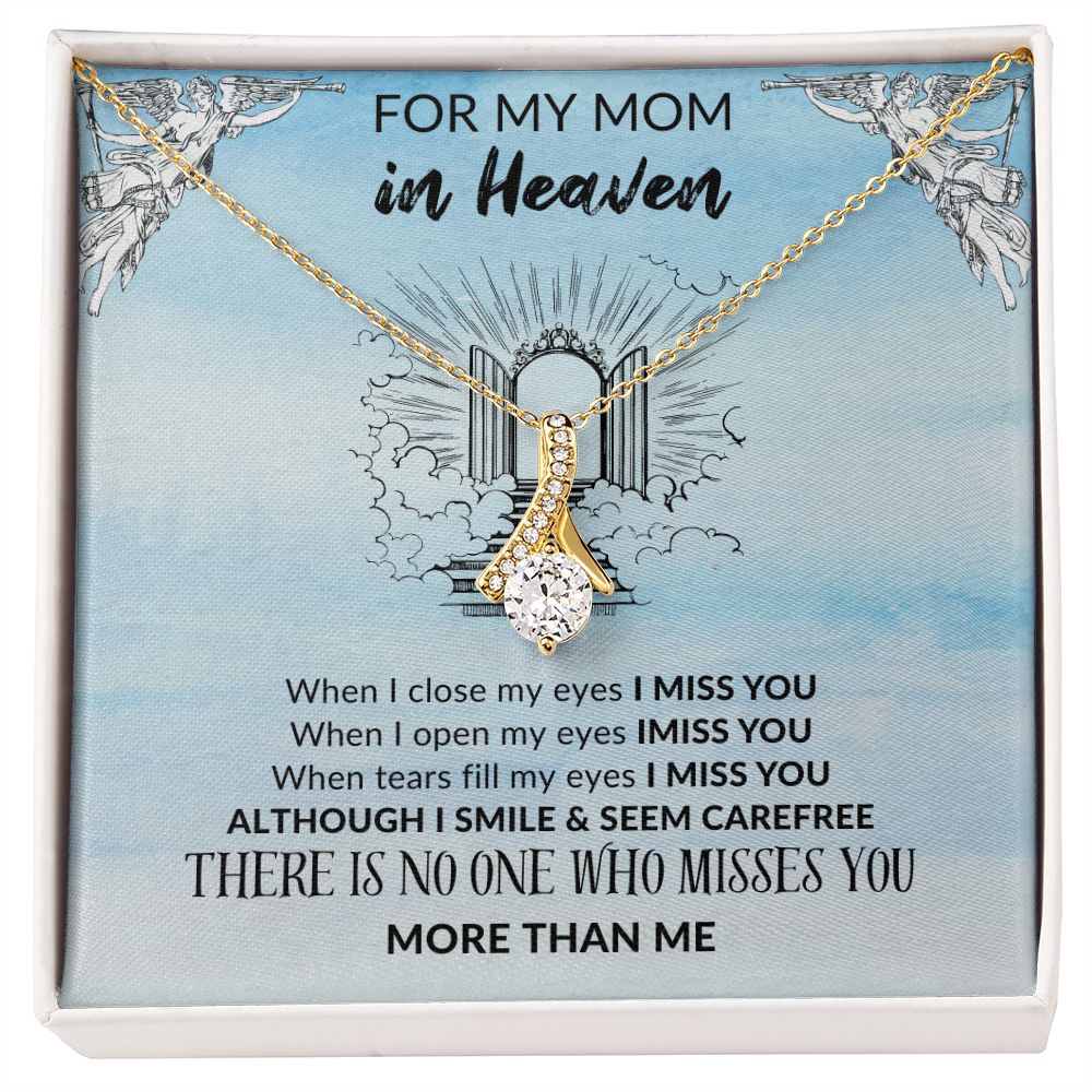 Mom in Heaven ribbon shaped pendent - blue
