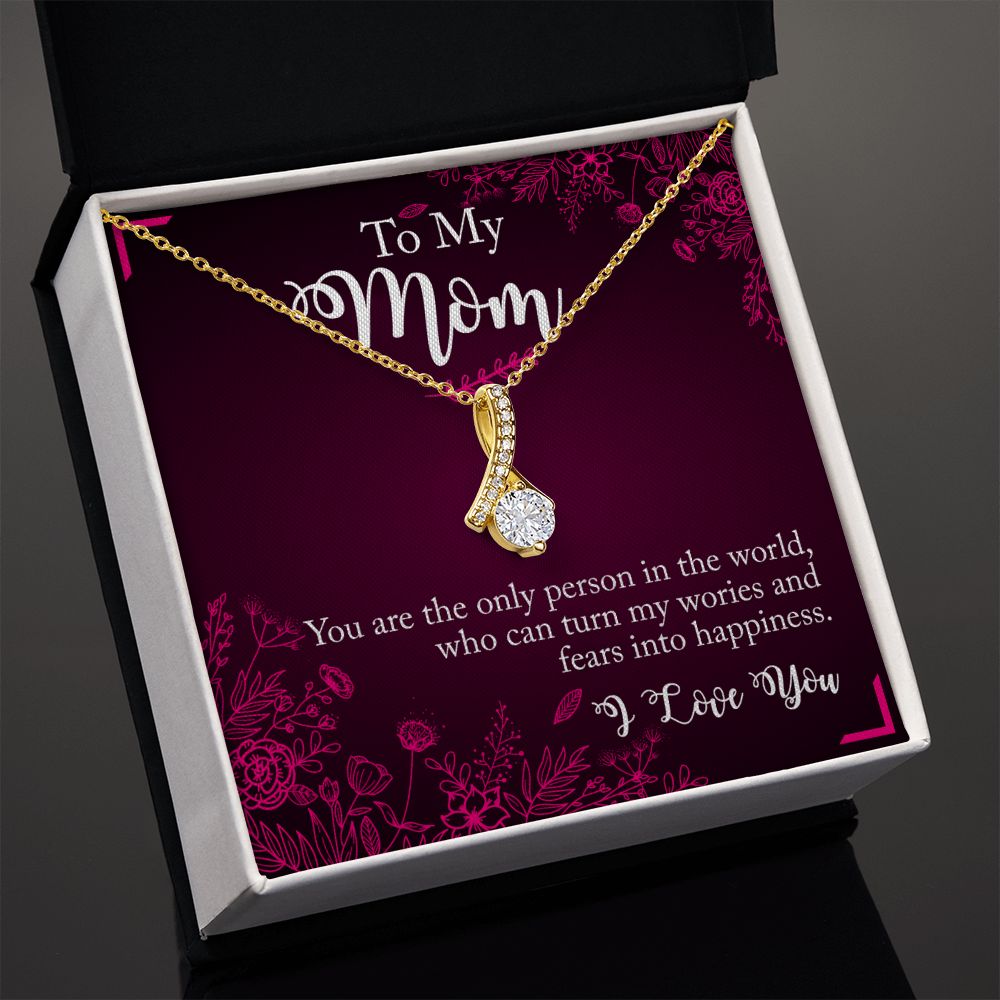 Alluring to my Mom necklace with ribbon shaped pendant
