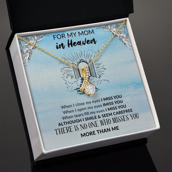 Mom in Heaven ribbon shaped pendent - blue