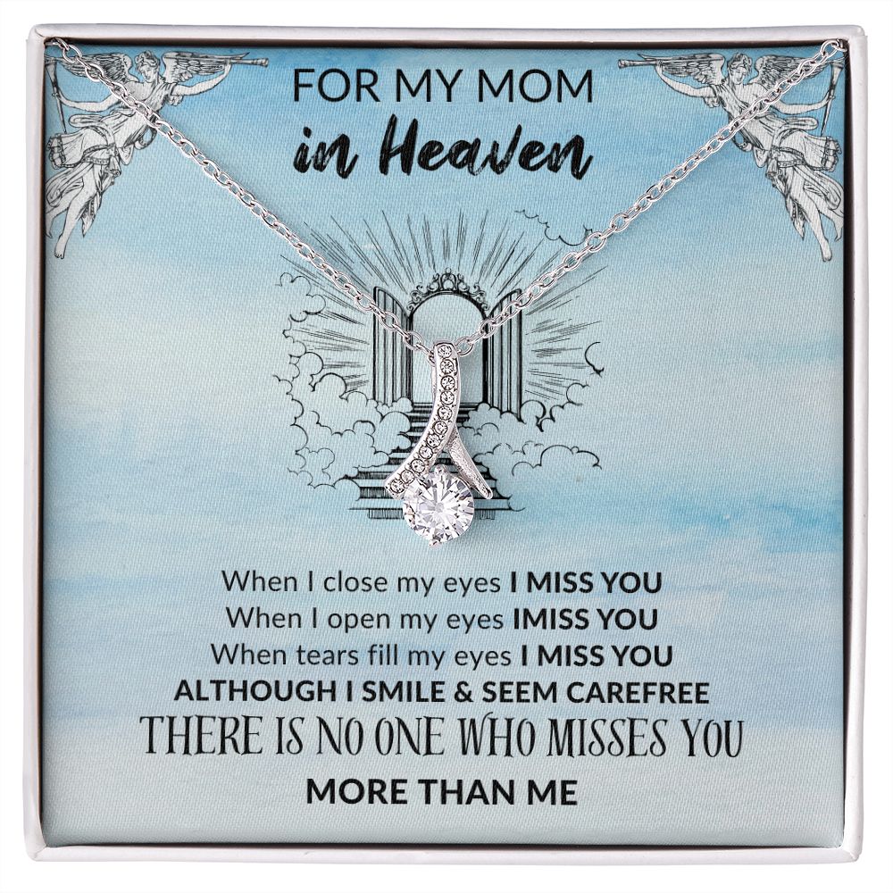 Mom in Heaven ribbon shaped pendent - blue