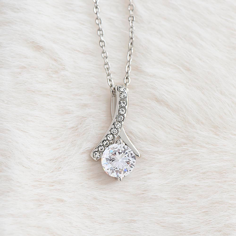 Alluring to my Mom necklace with ribbon shaped pendant