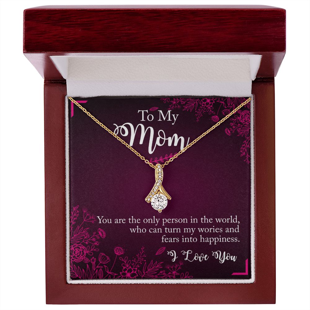 Alluring to my Mom necklace with ribbon shaped pendant