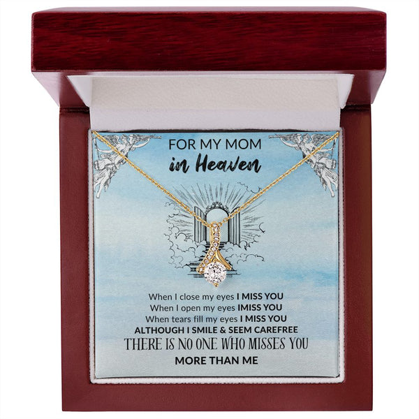 Mom in Heaven ribbon shaped pendent - blue