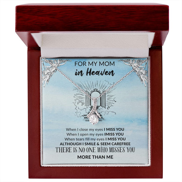 Mom in Heaven ribbon shaped pendent - blue