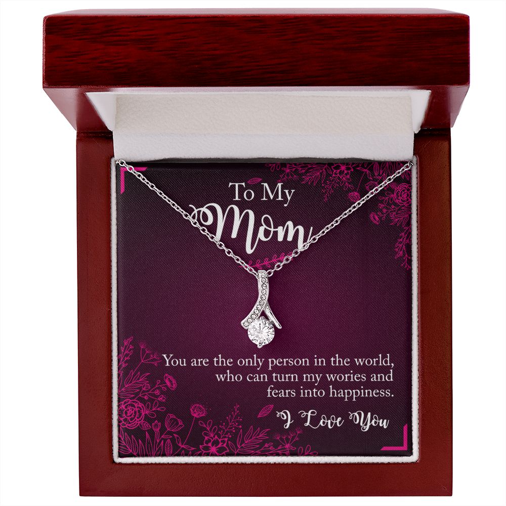 Alluring to my Mom necklace with ribbon shaped pendant